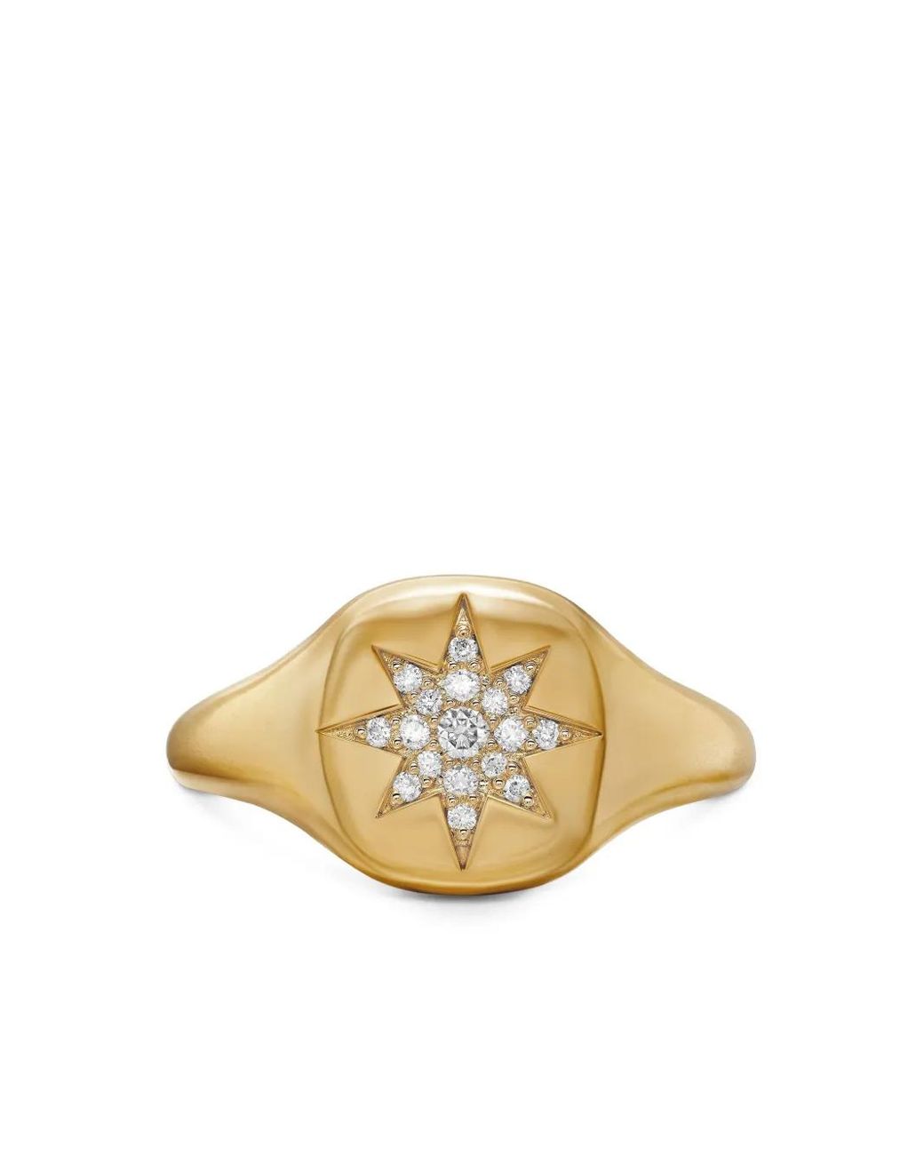 David Yurman Metallic 18Kt Cable Collectibles Compass Diamond Pinky Ring (9.7Mm)