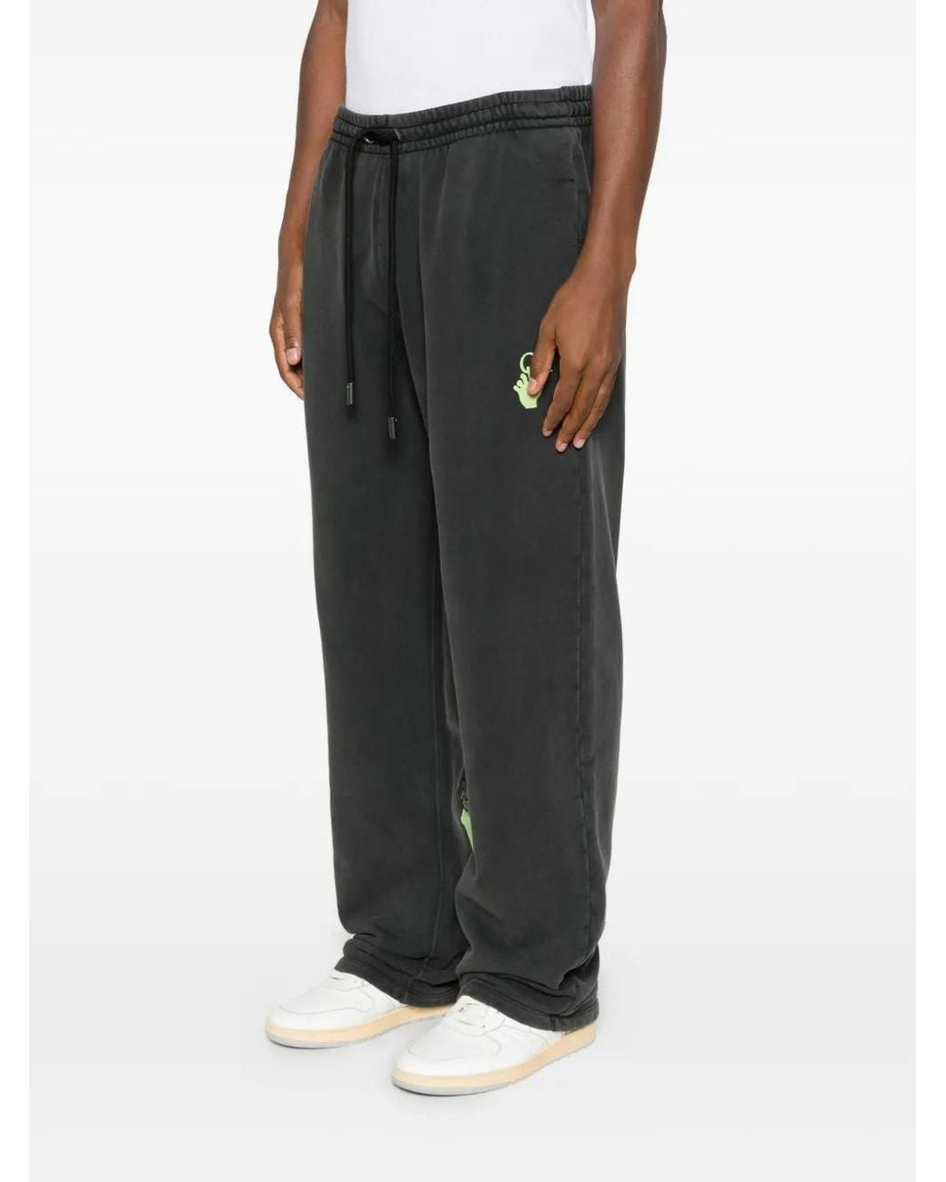 Off-White c/o Virgil Abloh Gray Arrows-Print Drawstring Track Pants for men