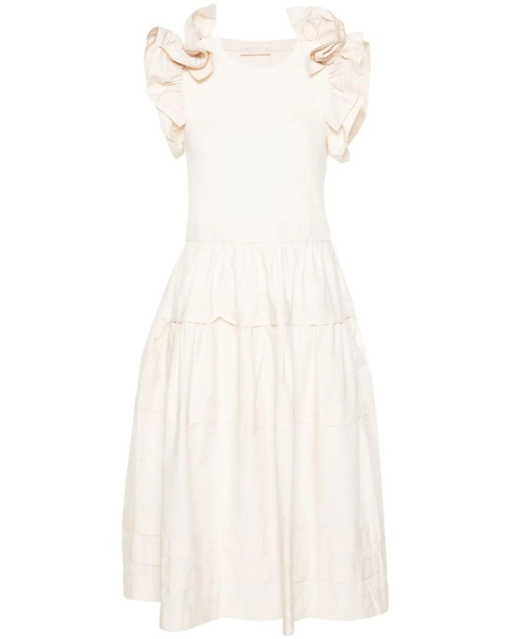 Ulla Johnson White Francine Midi Dress