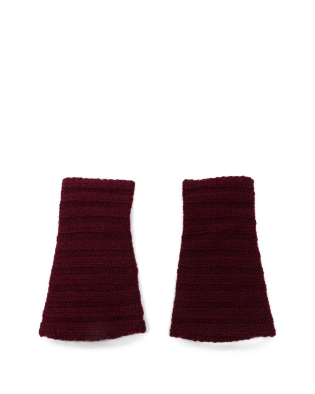 Lisa Yang Purple Ribbed-Knit Fingerless Gloves