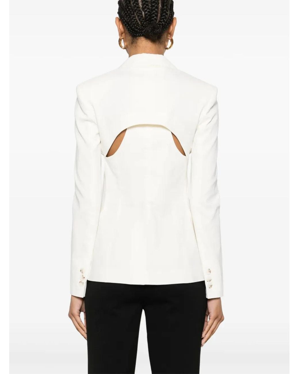 Blazer Con Aberturas Pinko de color White