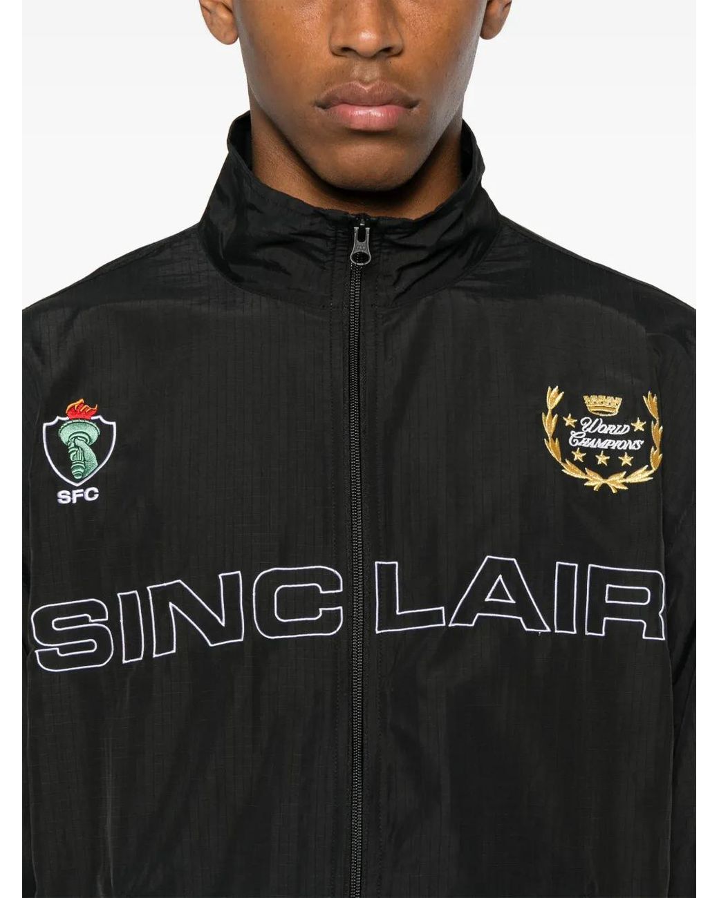 Sinclair Black Logo-Embroidered Jacket for men