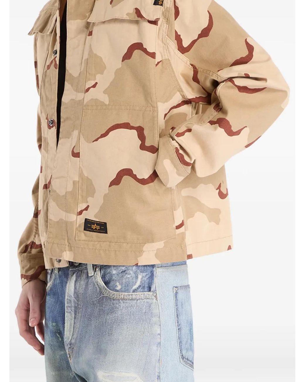 Alpha Industries Blue Chore Camouflage-Print Overshirt for men