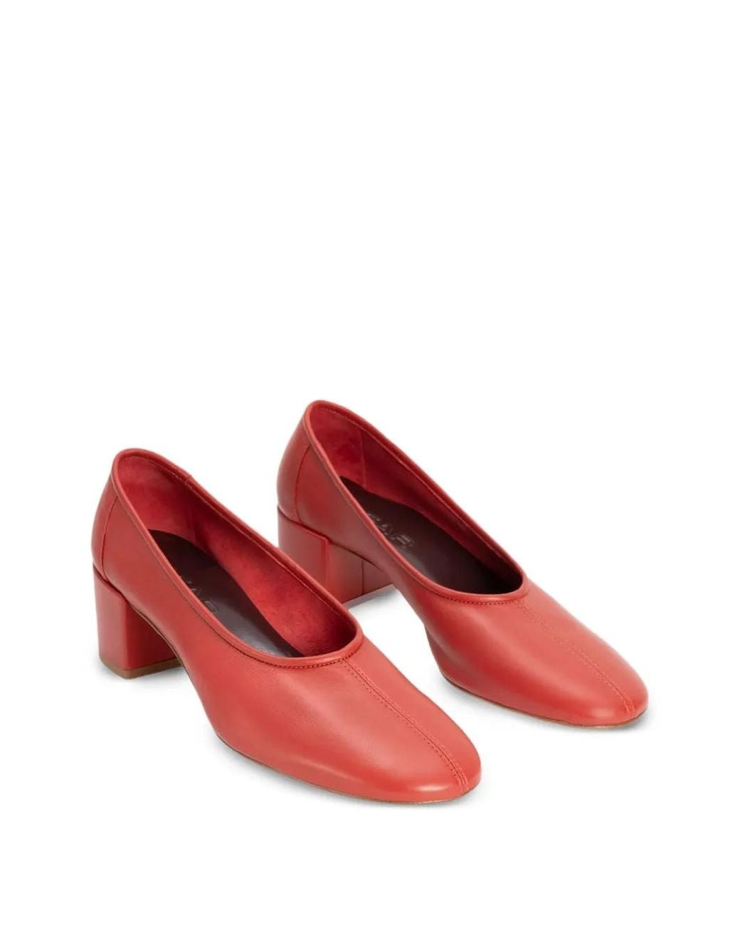 By Far Red Prudence Round-Toe Pumps