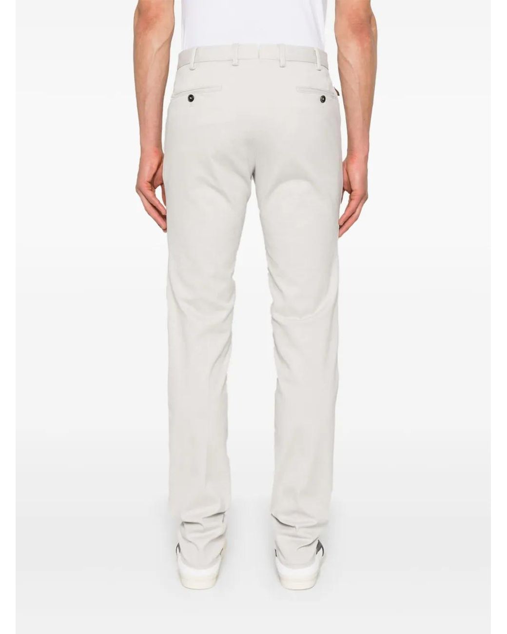 PT Torino White Slim-Fit Trousers for men