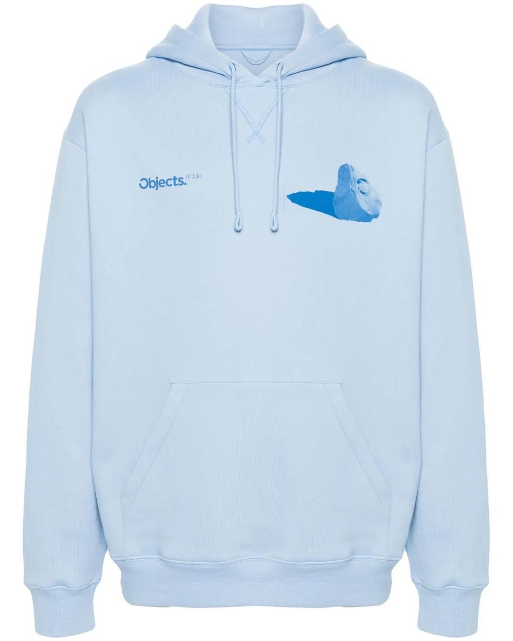 Objects IV Life Blue Boulder-Print Cotton Hoodie