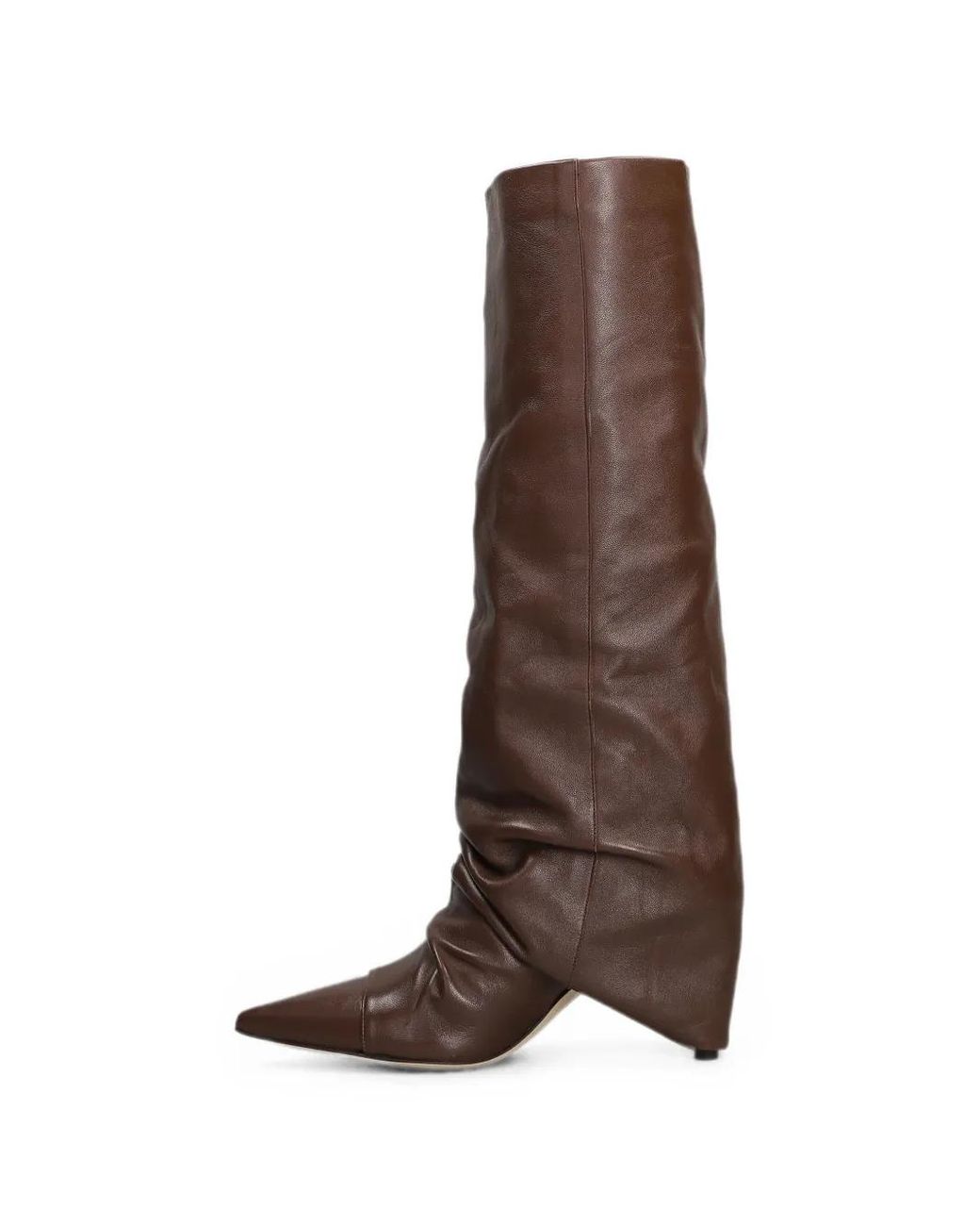 The Seller Brown Pointed-Toe Slouchy Leather Boots