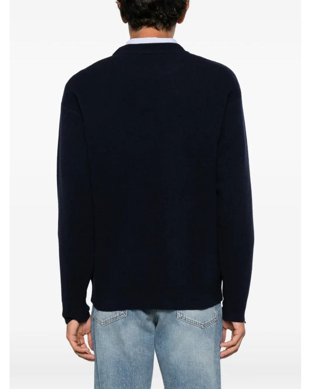 Daniele Fiesoli Blue Crew-Neck Sweater for men