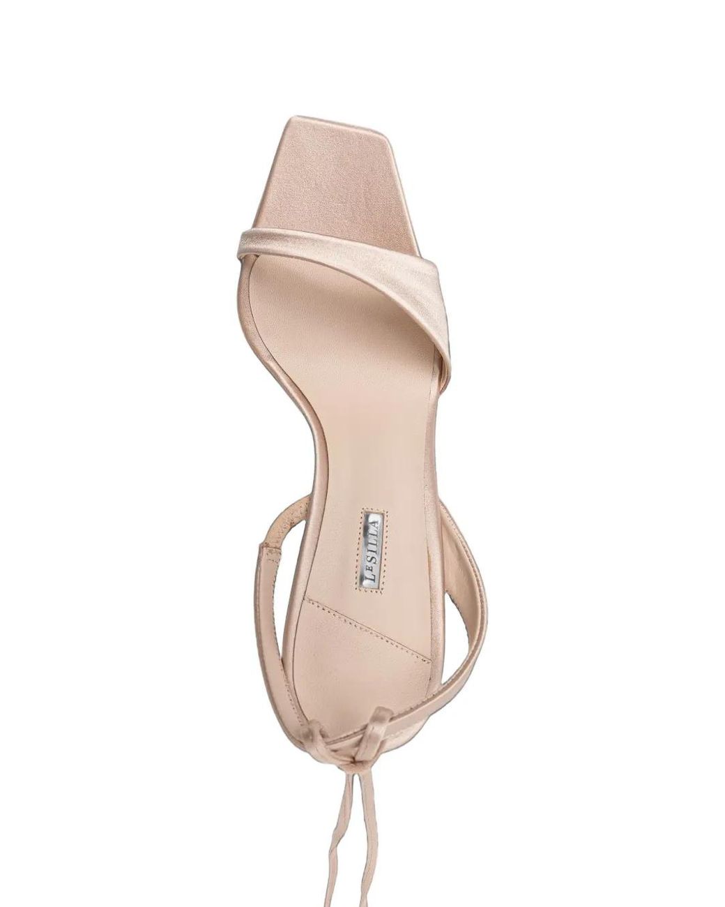 Le Silla White Nyra Satin Lace-Up Sandals