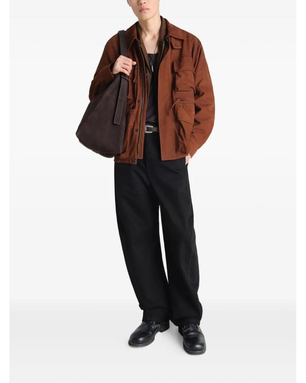 Lemaire Brown Patch-Pocket Jacket