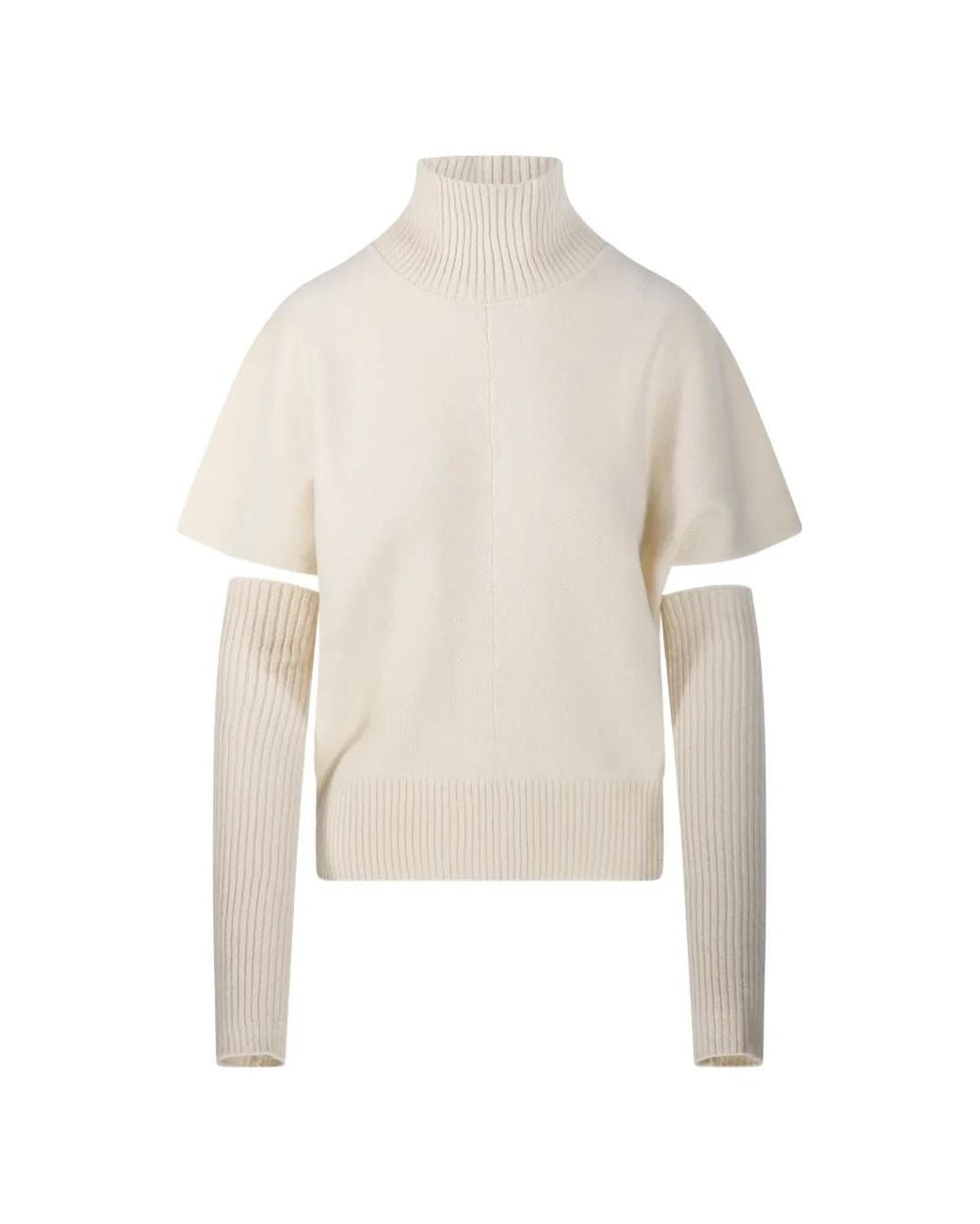 FEDERICA TOSI White Cut-Out Roll-Neck Sweater