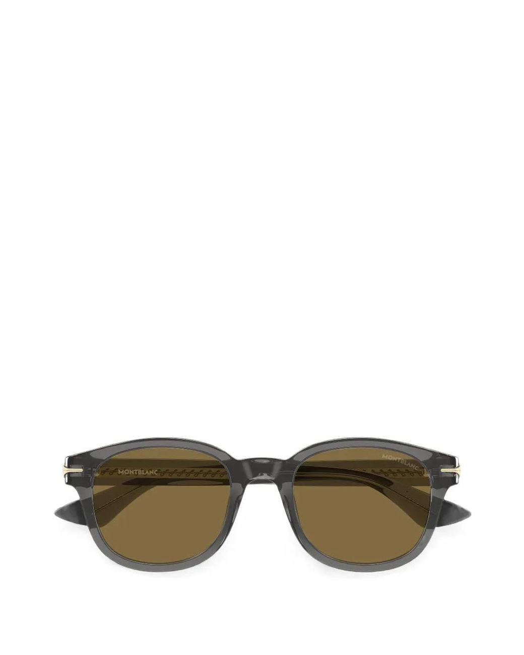 Montblanc Green Geometric-Frame Sunglasses for men