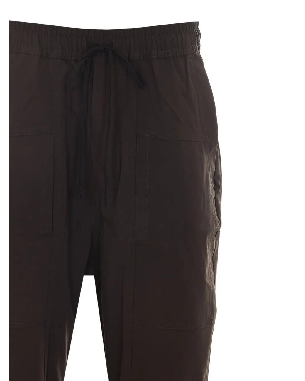 Thom Krom Black Drawstring-Waist Panelled Trousers for men