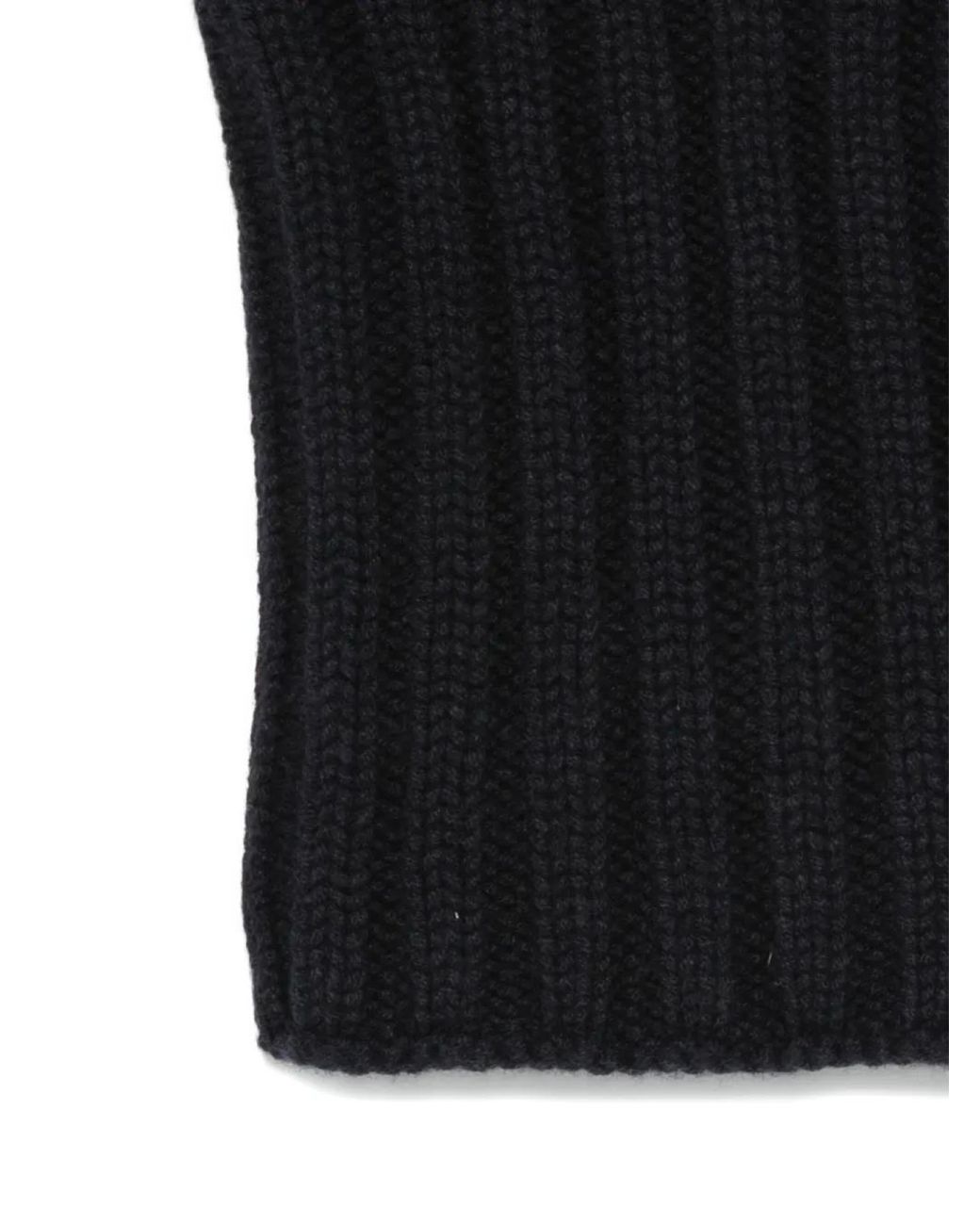 Dell'Oglio Black Ribbed Neck Warmer for men