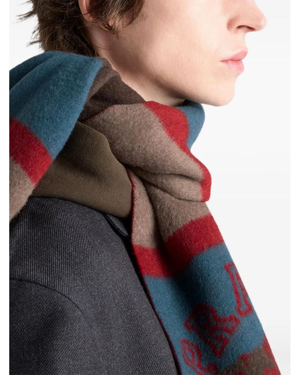 Prada Red Wool And Cashmere Scarf for men