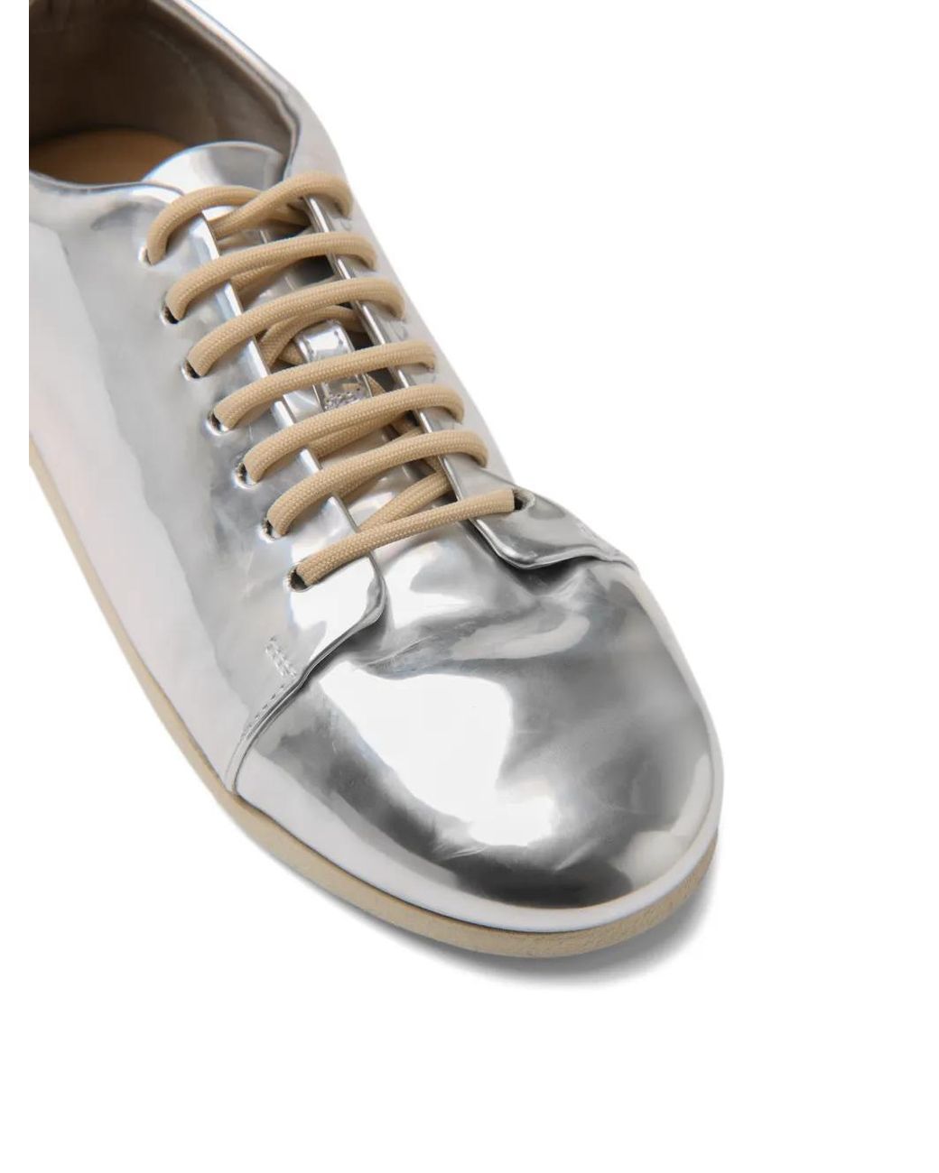 Marsèll White Metallic Lace-Up Sneakers