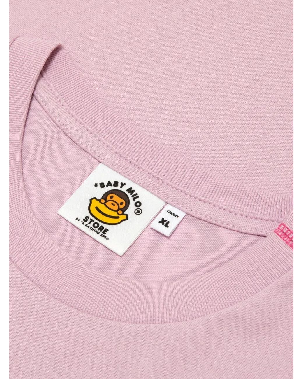 *BABY MILO® STORE BY *A BATHING APE® Pink Baby Milo Graphic-Print T-Shirt
