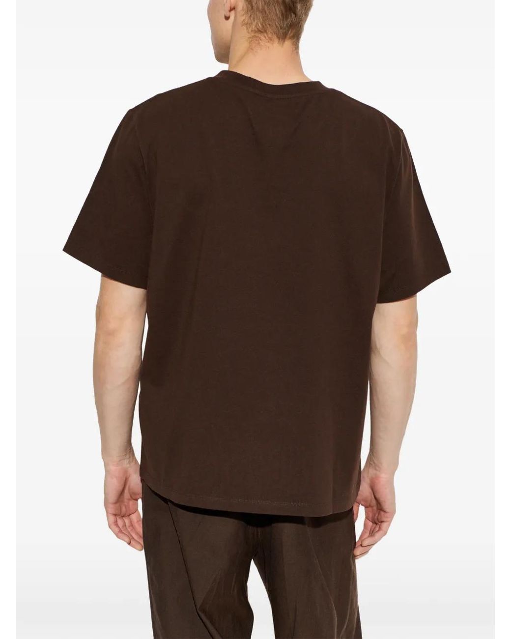 MM6 by Maison Margiela Brown Logo-Print T-Shirt for men