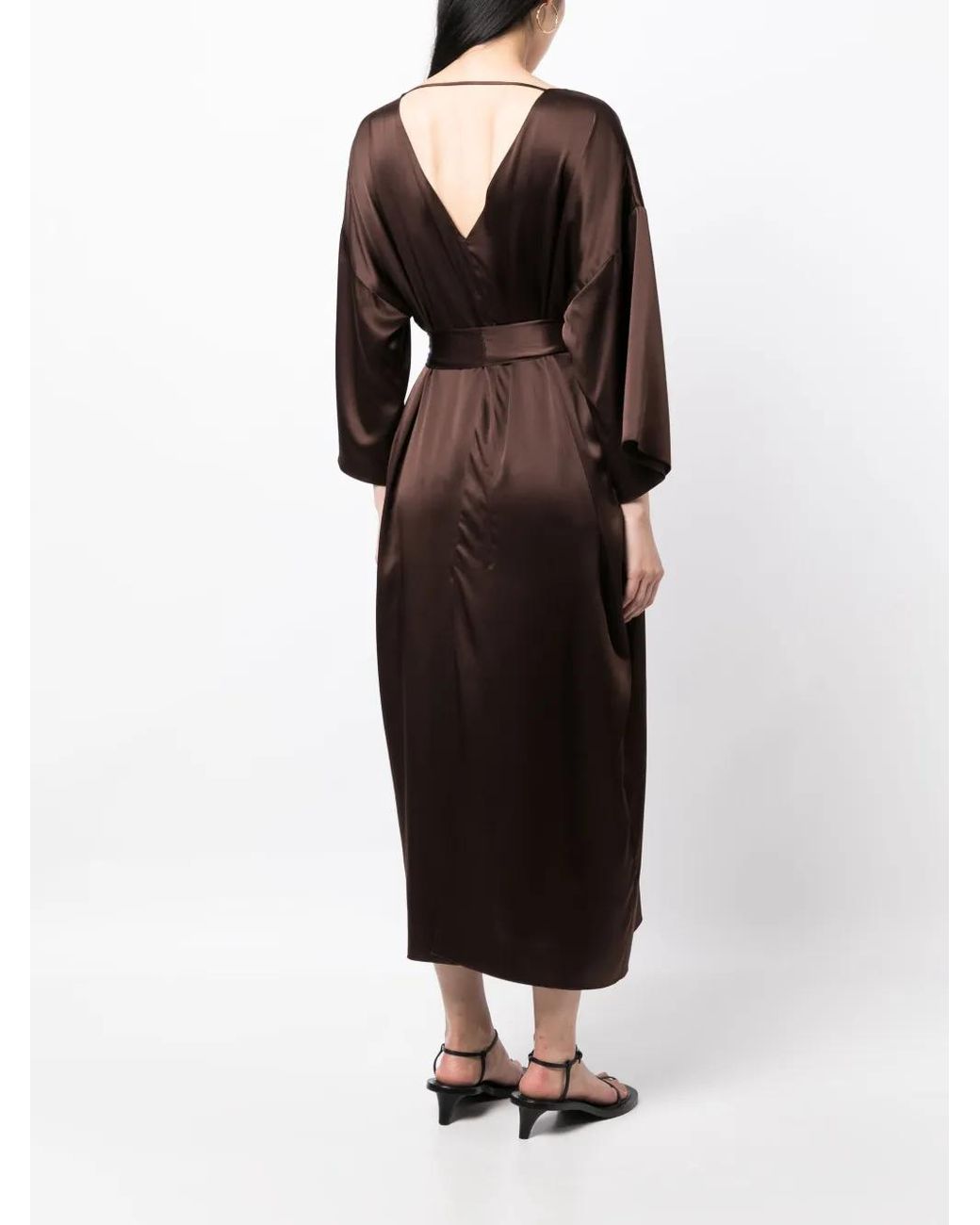 Voz Black V-Neck Silk Dress