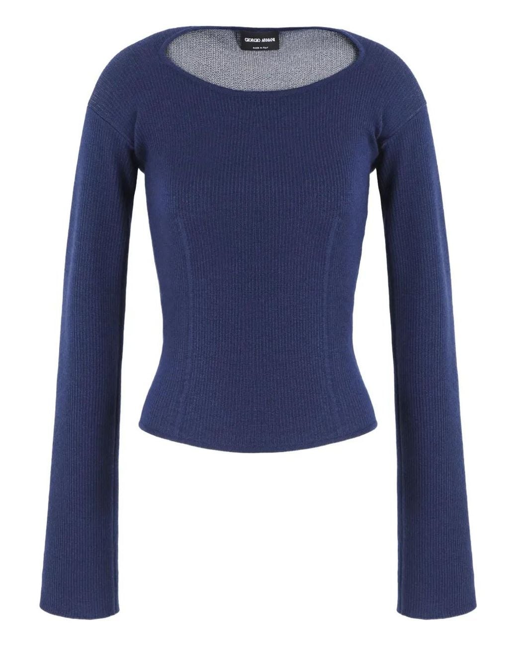 Giorgio Armani Blue Long-Sleeve Sweater