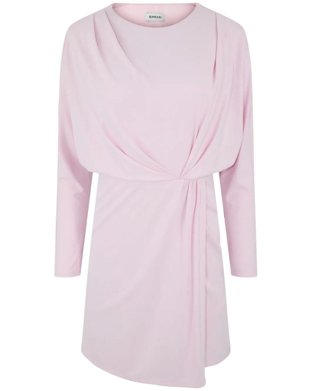 Jonathan Simkhai Pink Asymmetric Long-Sleeve Dress
