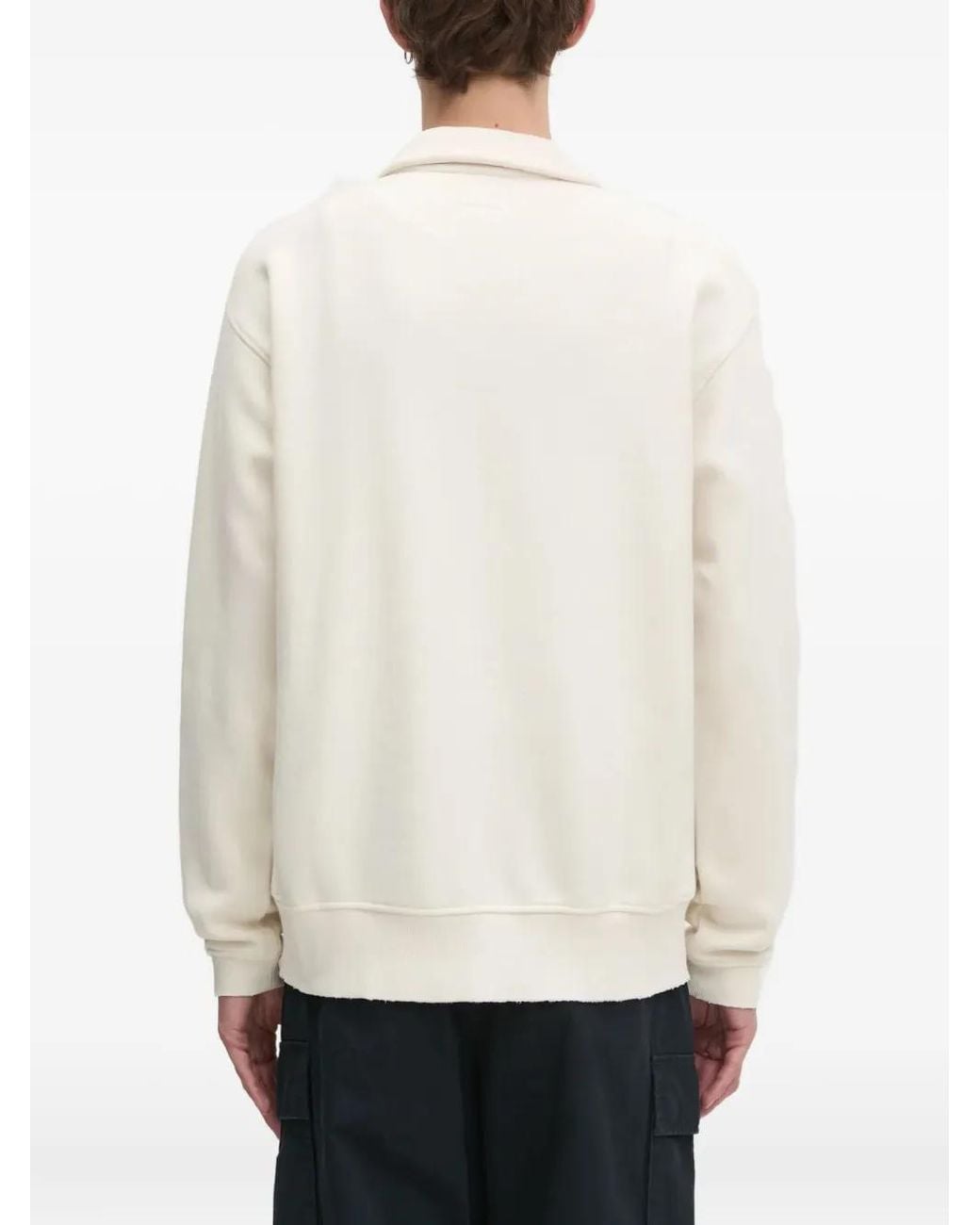 Thisisneverthat White Half-Zip Kangaroo Pocket Sweatshirt for men