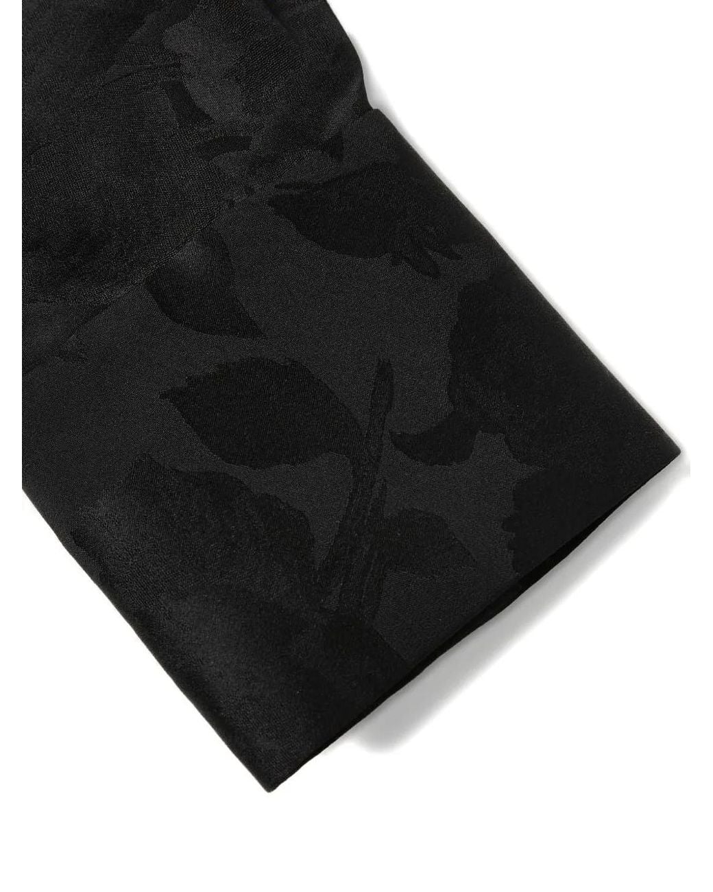 Shanghai Tang Black Jacquard Blouse