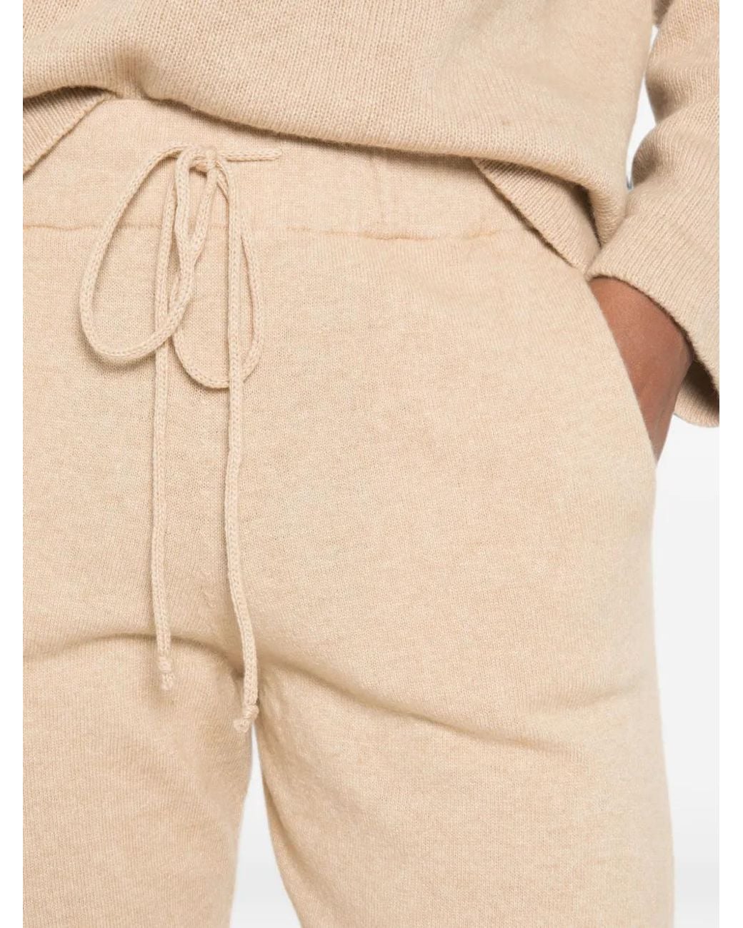 SERGIO MORETTI FIRENZE Natural Drawstring-Waistband Track Pants