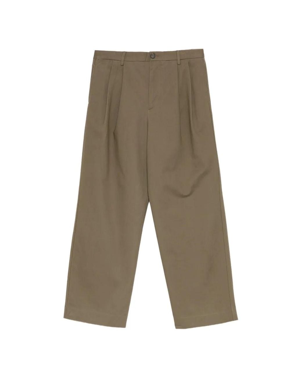 Paul Smith White Cotton Pleated Trousers for men