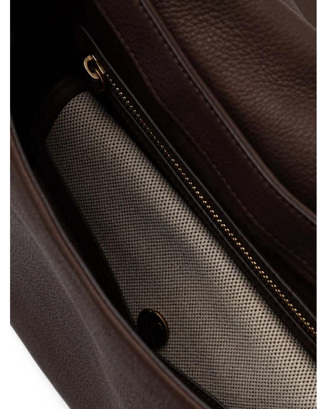 Miss Sixty Brown Buckle-Detail Leather Shoulder Bag