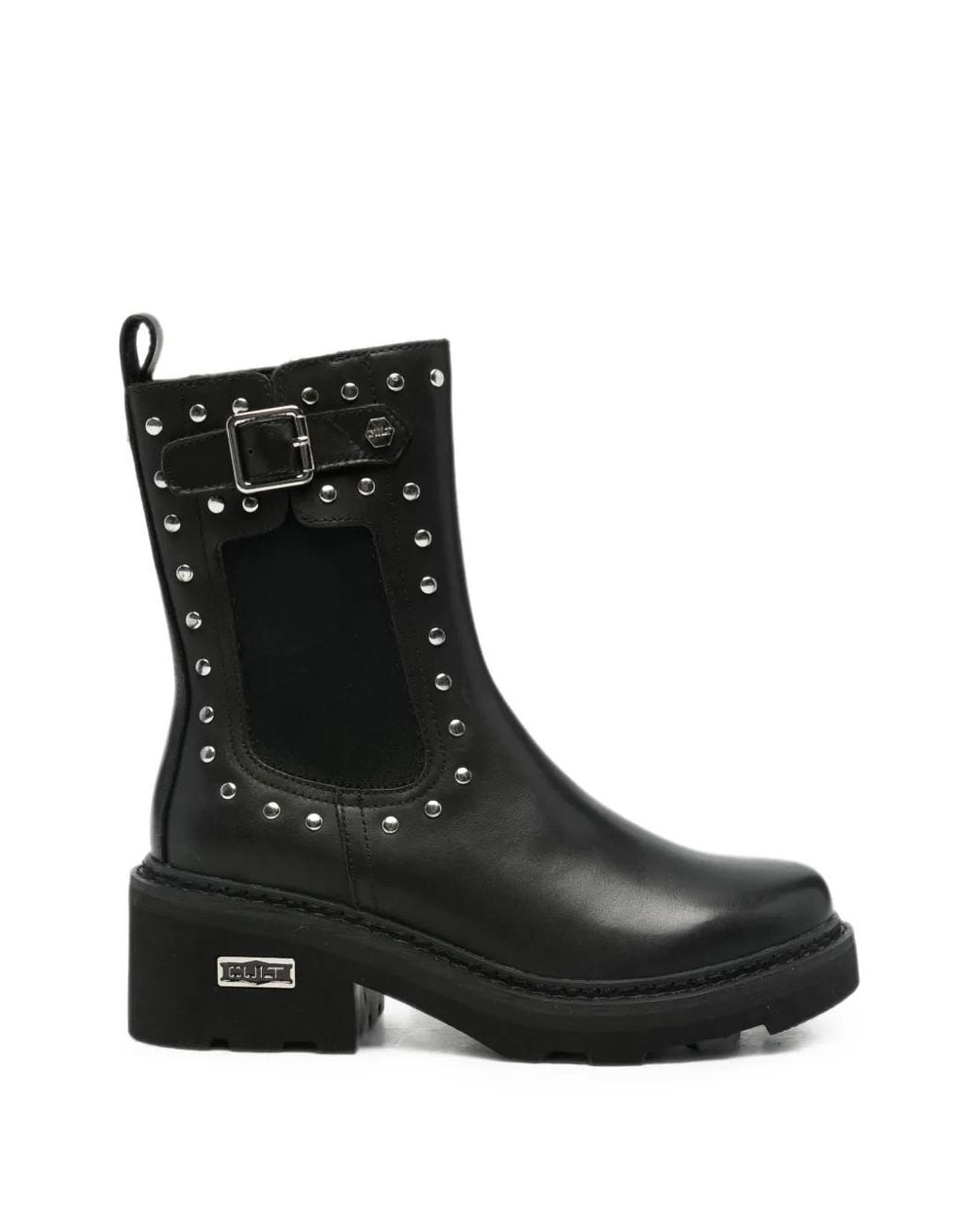 Cult Black Grace Stud-Embellished Buckled Boots