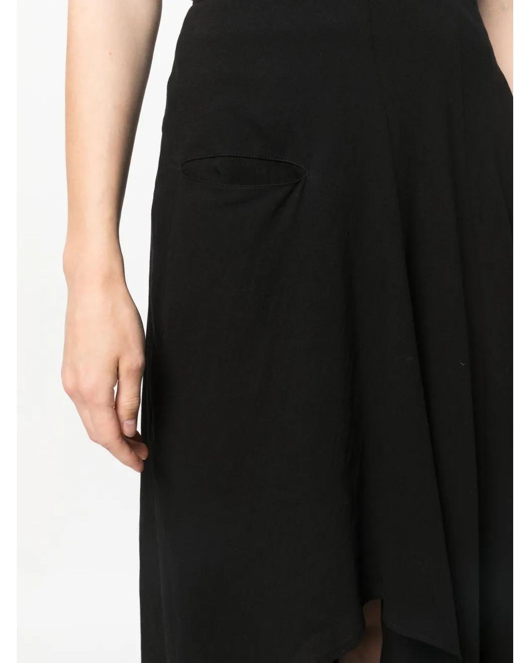 Yohji Yamamoto Black Asymmetric Midi Skirt