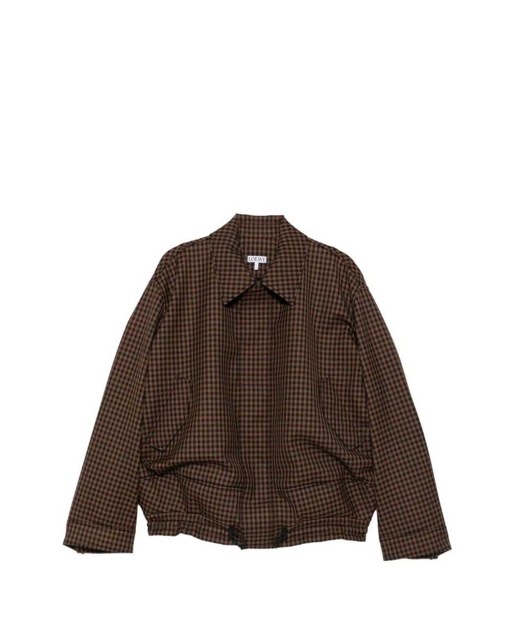 Loewe Brown Gingham Jacket for men