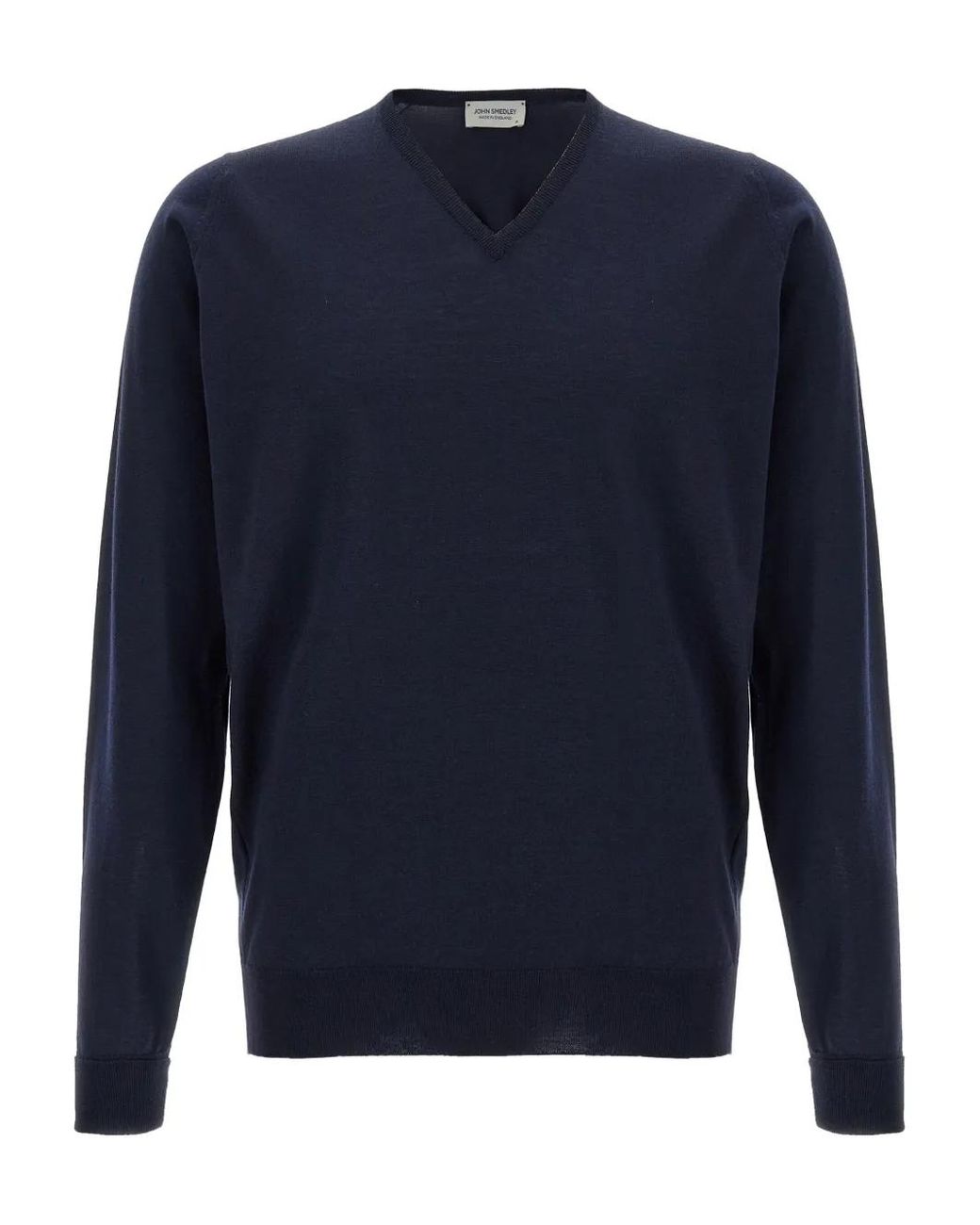 John Smedley Blue V-Neck Sweater for men