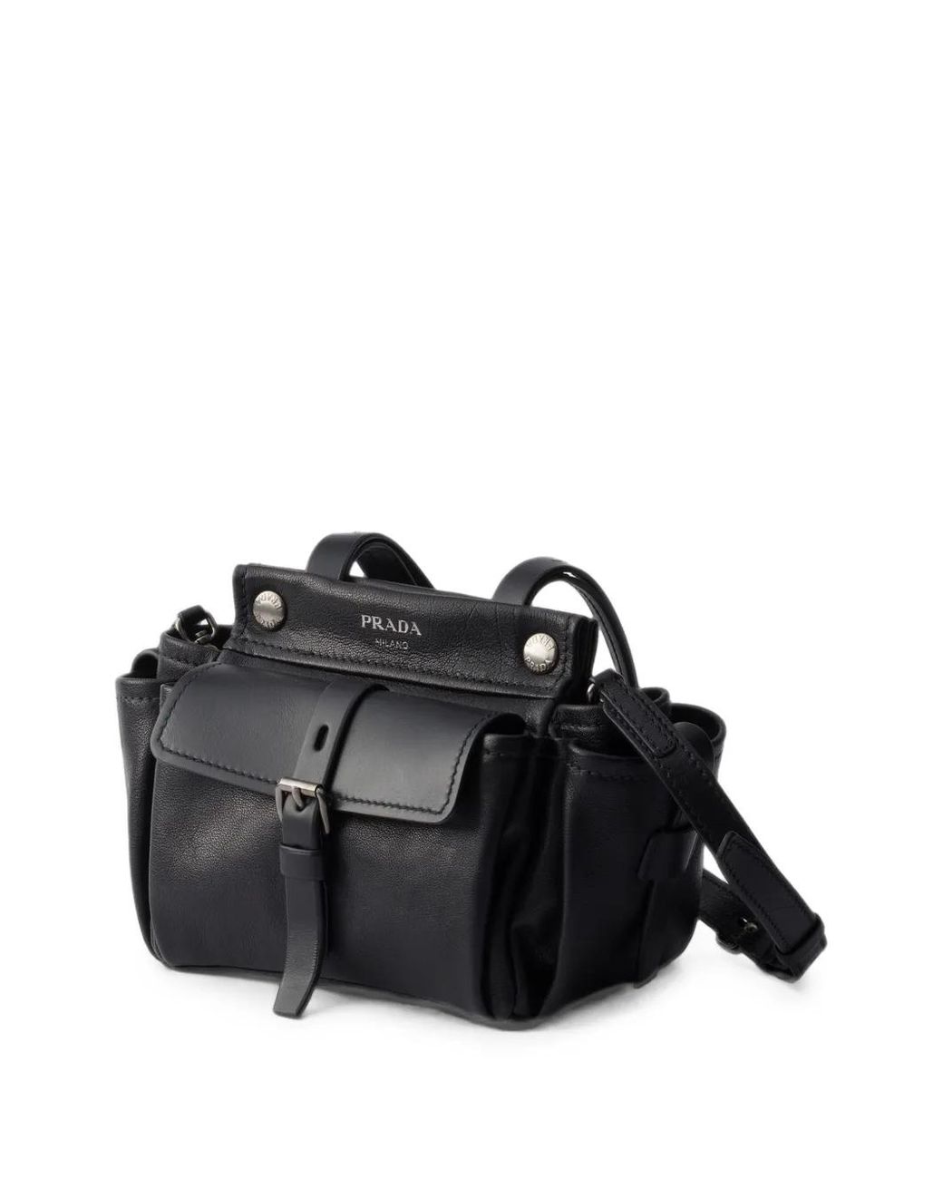 Prada Black Mini Route Leather Tote Bag