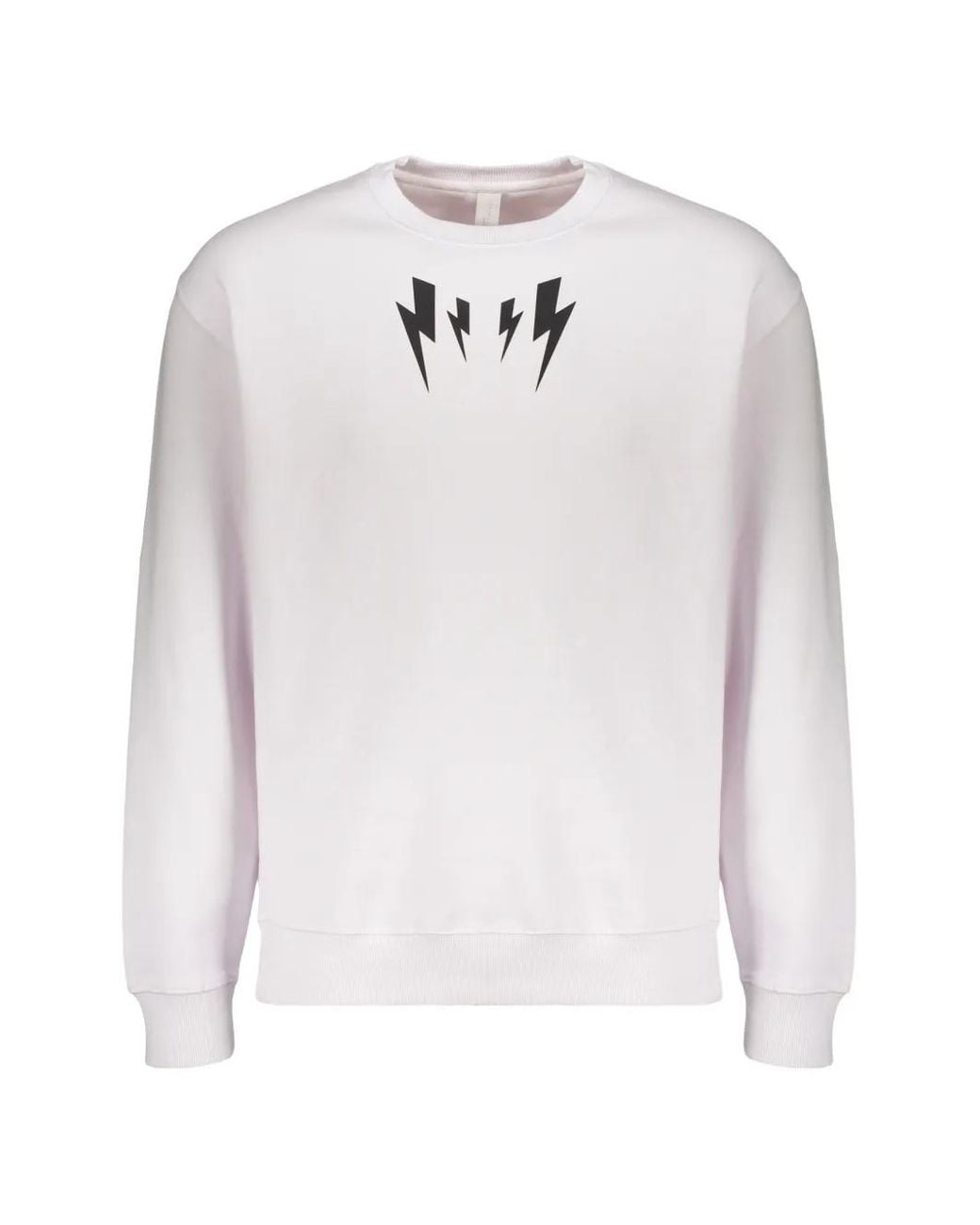 Neil Barrett White Fair Isle Thunderbolt Sweatshirt for men