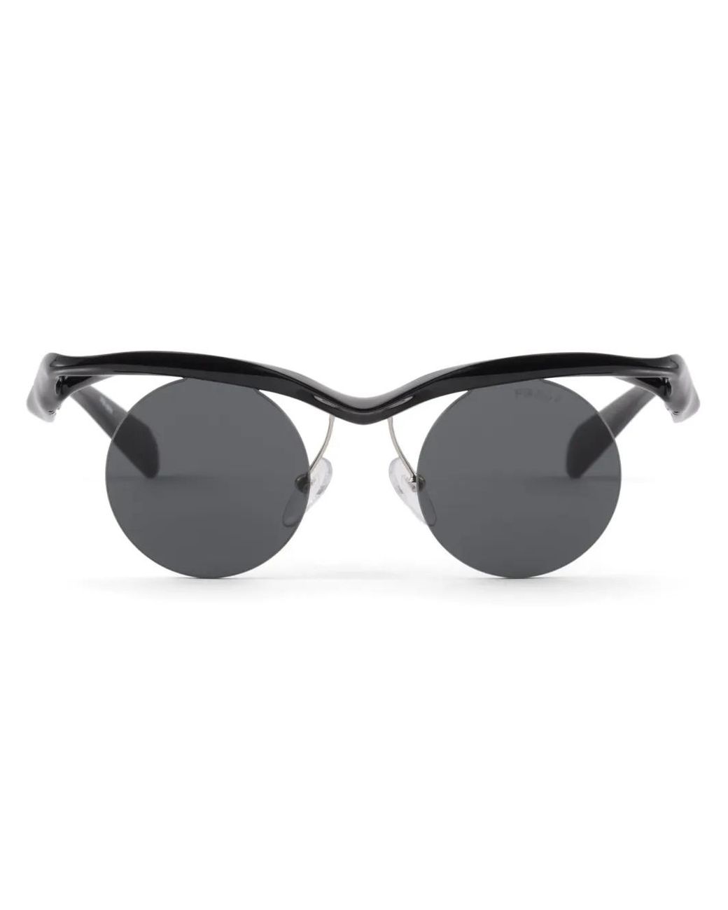 Prada Black Runway Round-Frame Sunglasses