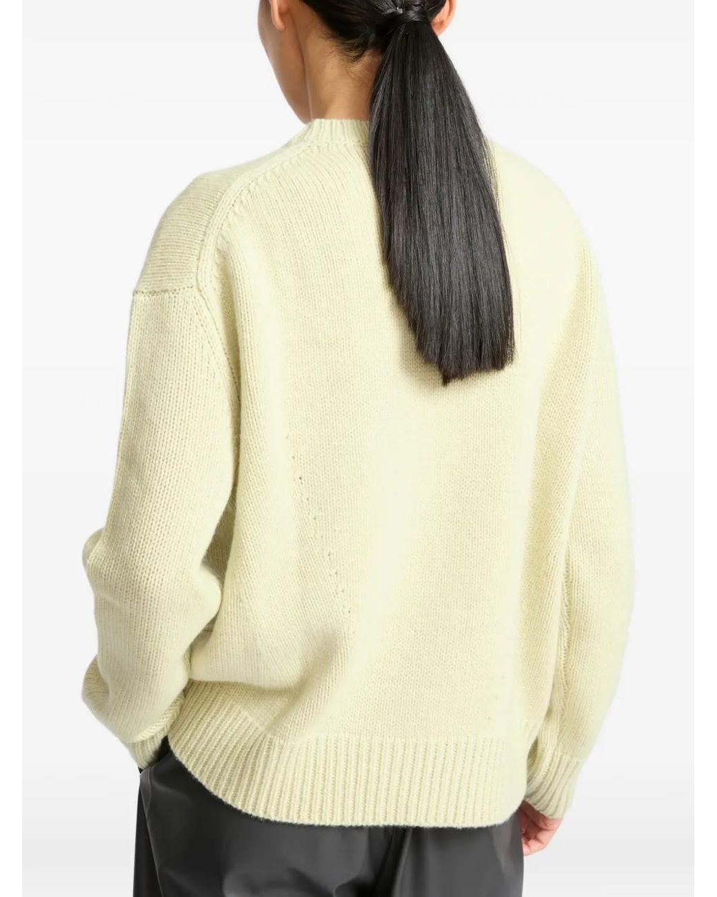 Yves Salomon White Crew-Neck Cashmere Sweater