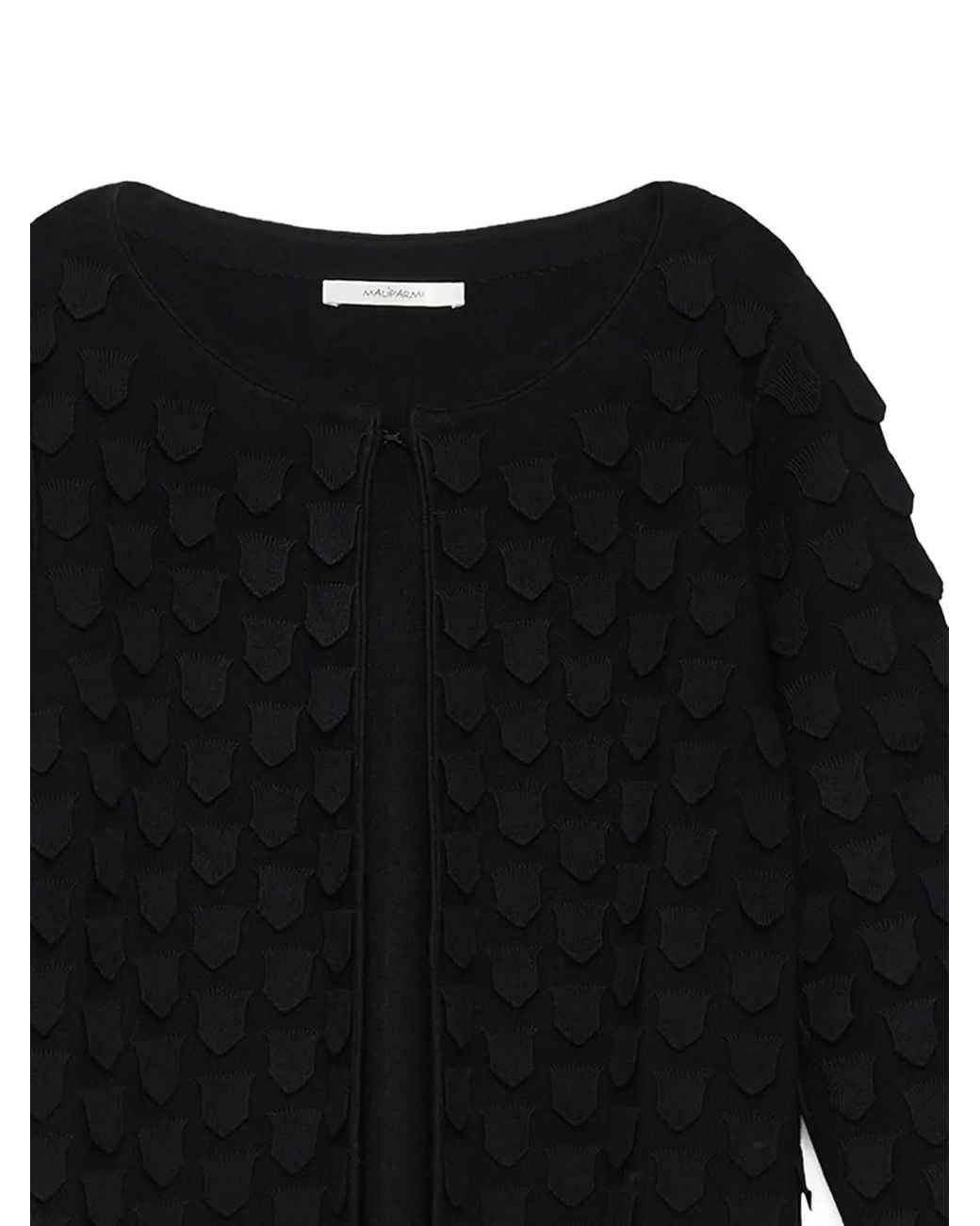 Maliparmi Black Shield-Shaped Pattern Cardigan