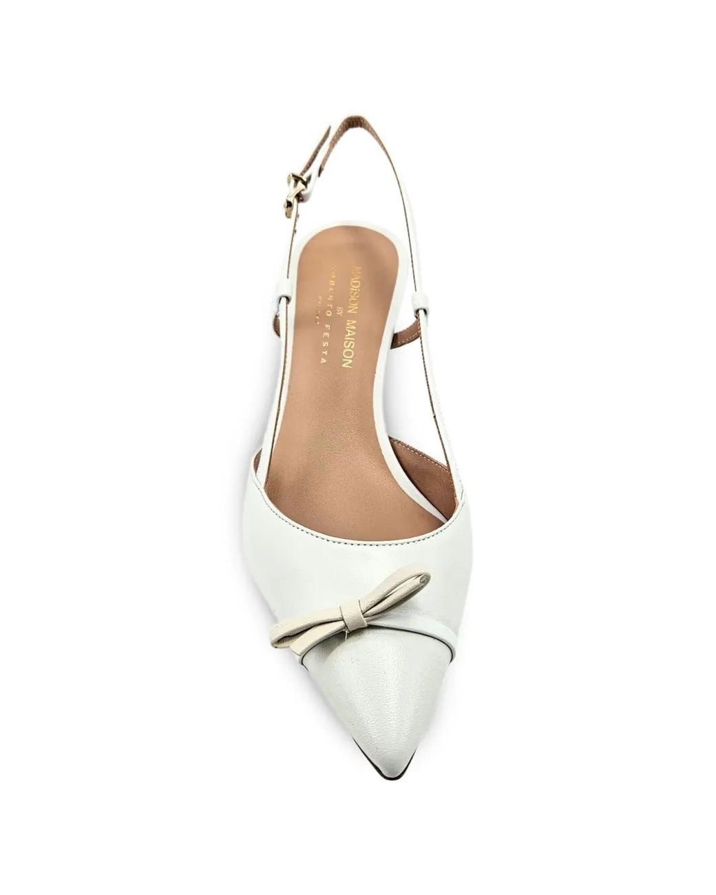 Madison Maison White Alessia Slingback Pumps