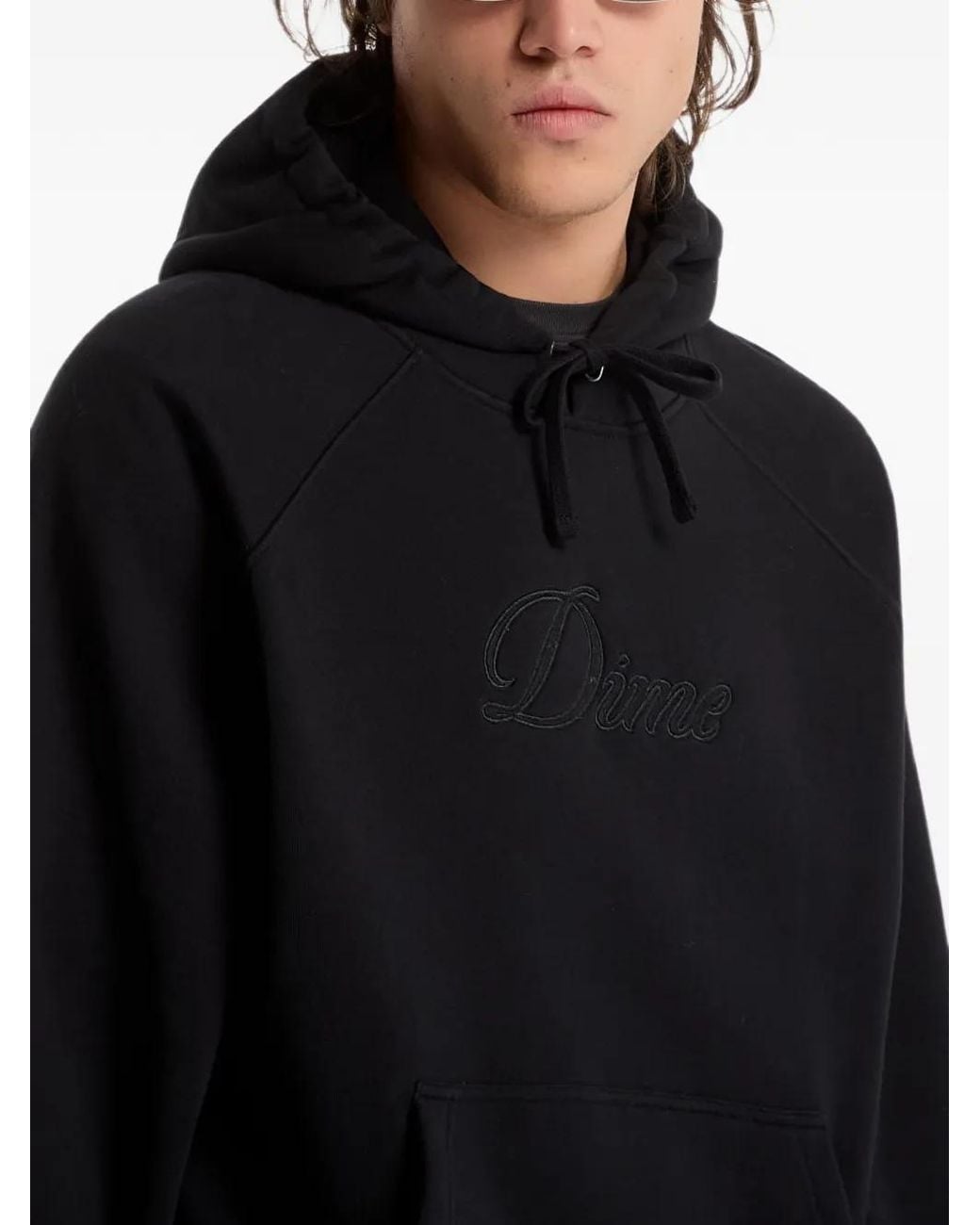 Dime Black Cursive-Logo Hoodie