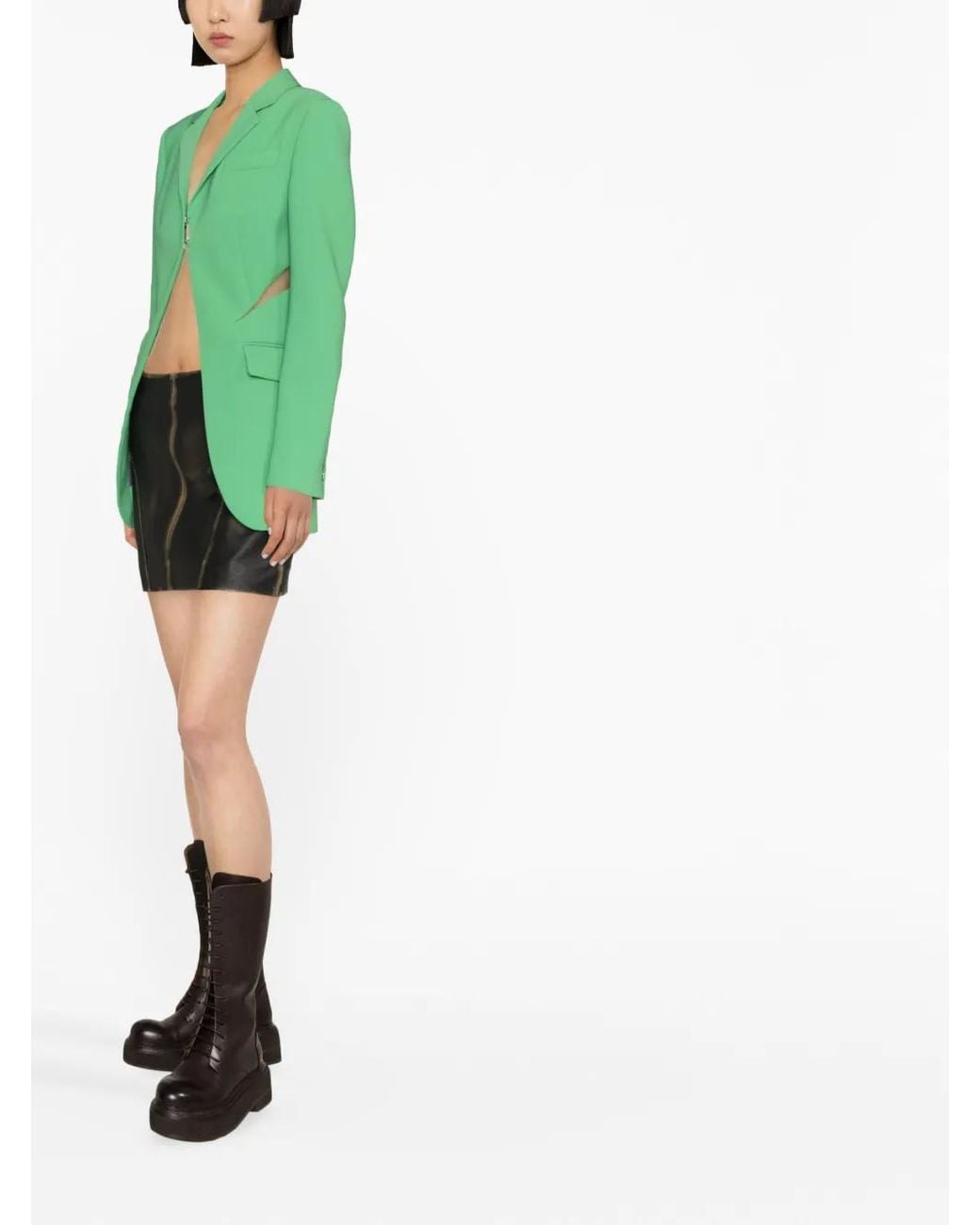 DSquared² Green Tulle Insert Blazer Jacket