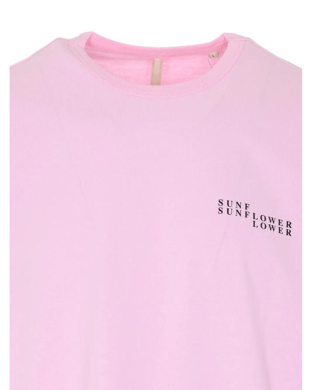 sunflower Pink Crewneck Print Logo T-Shirt for men
