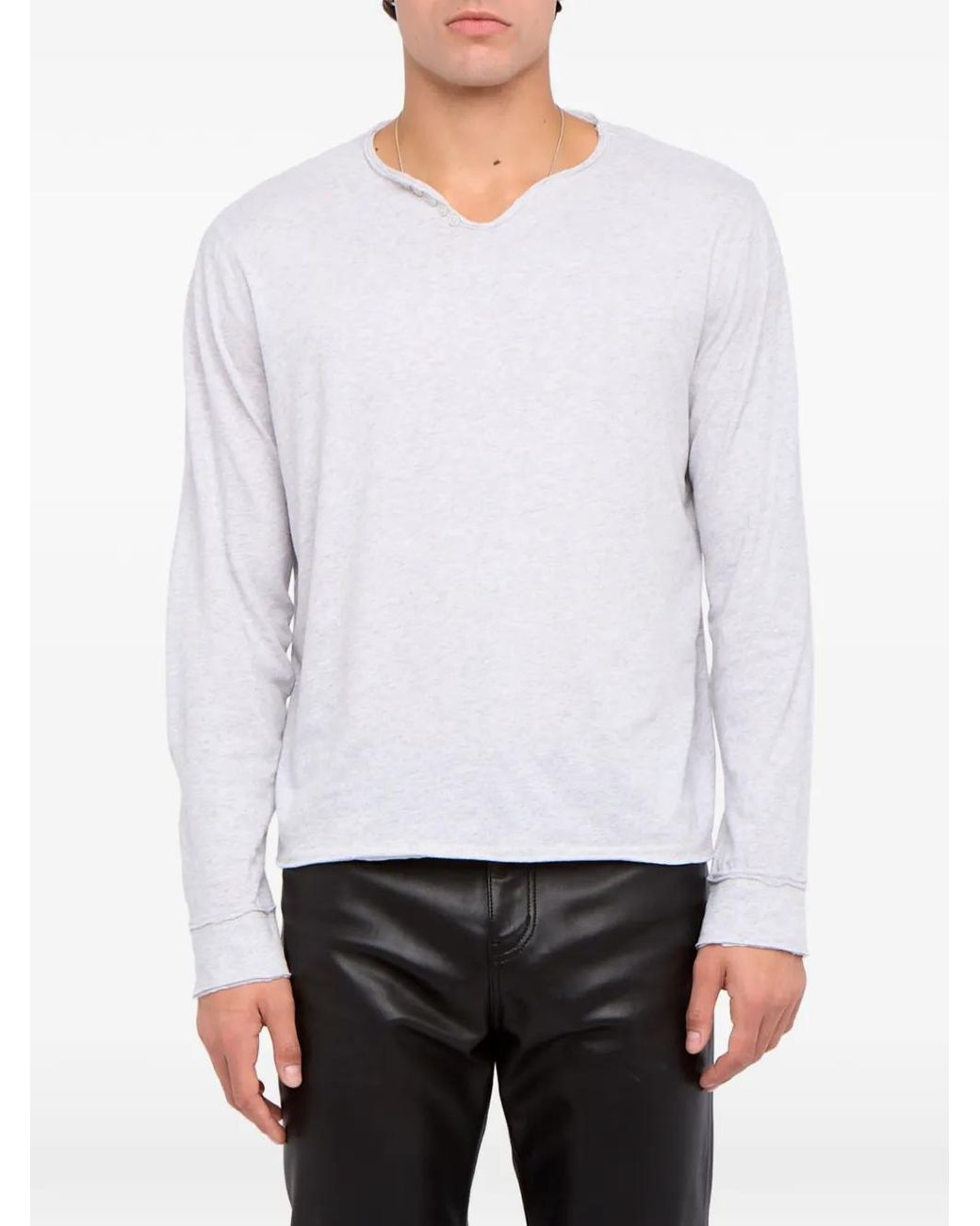 Zadig & Voltaire White Monsatir Henley T-Shirt for men