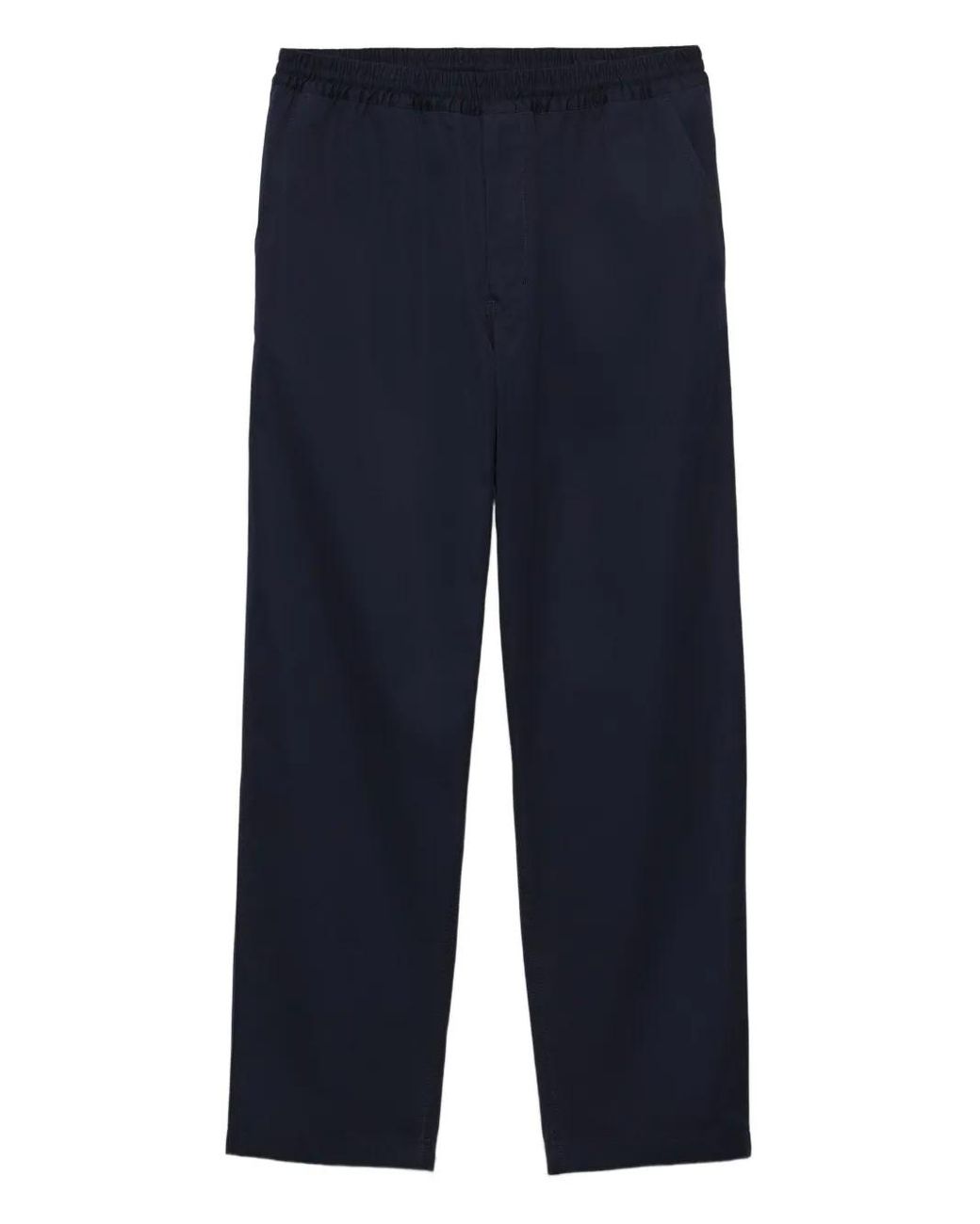 Prada Blue Triangle-Appliqué Slim-Fit Cotton Trousers for men