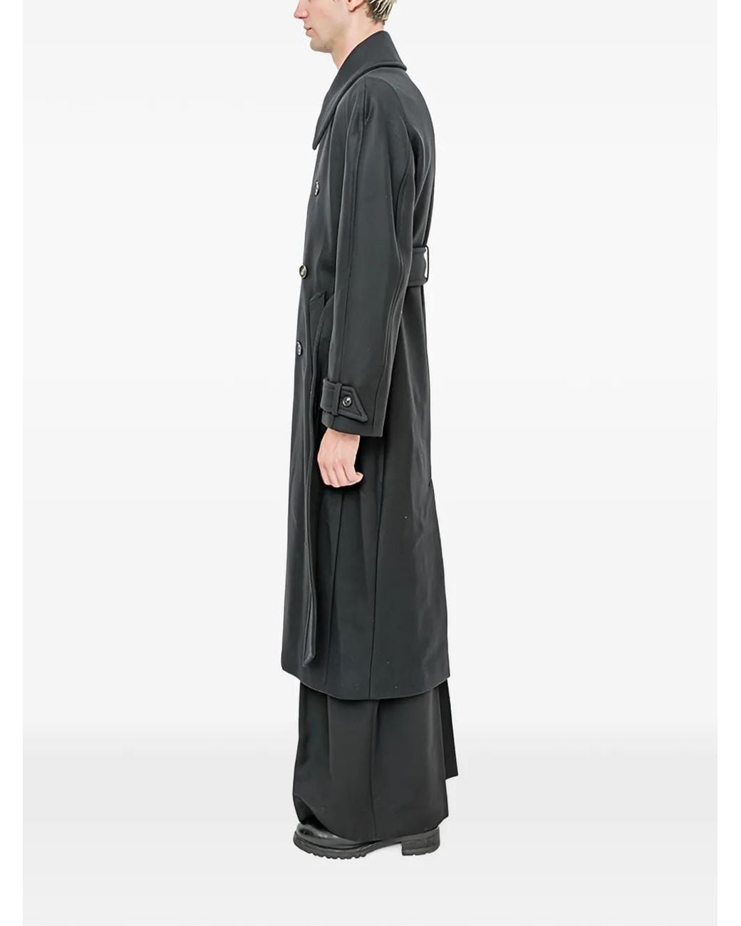 Egonlab Black Structured Raglan Coat for men