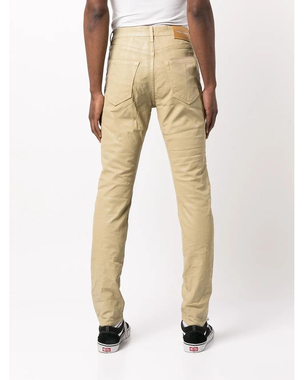 Purple Brand Natural P001 Leathered Skinny Jeans for men