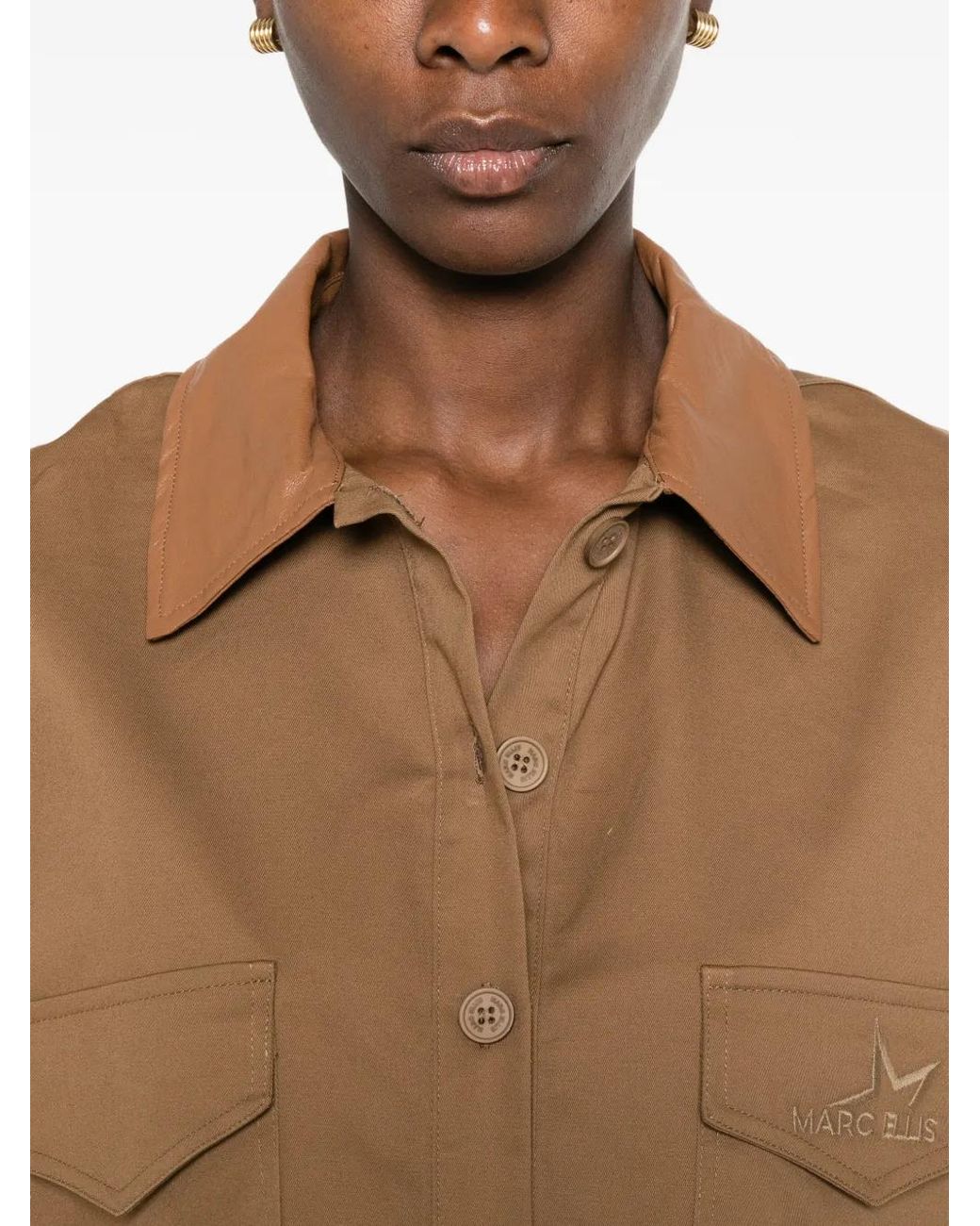 Marc Ellis Natural Contrast-Collar Jacket