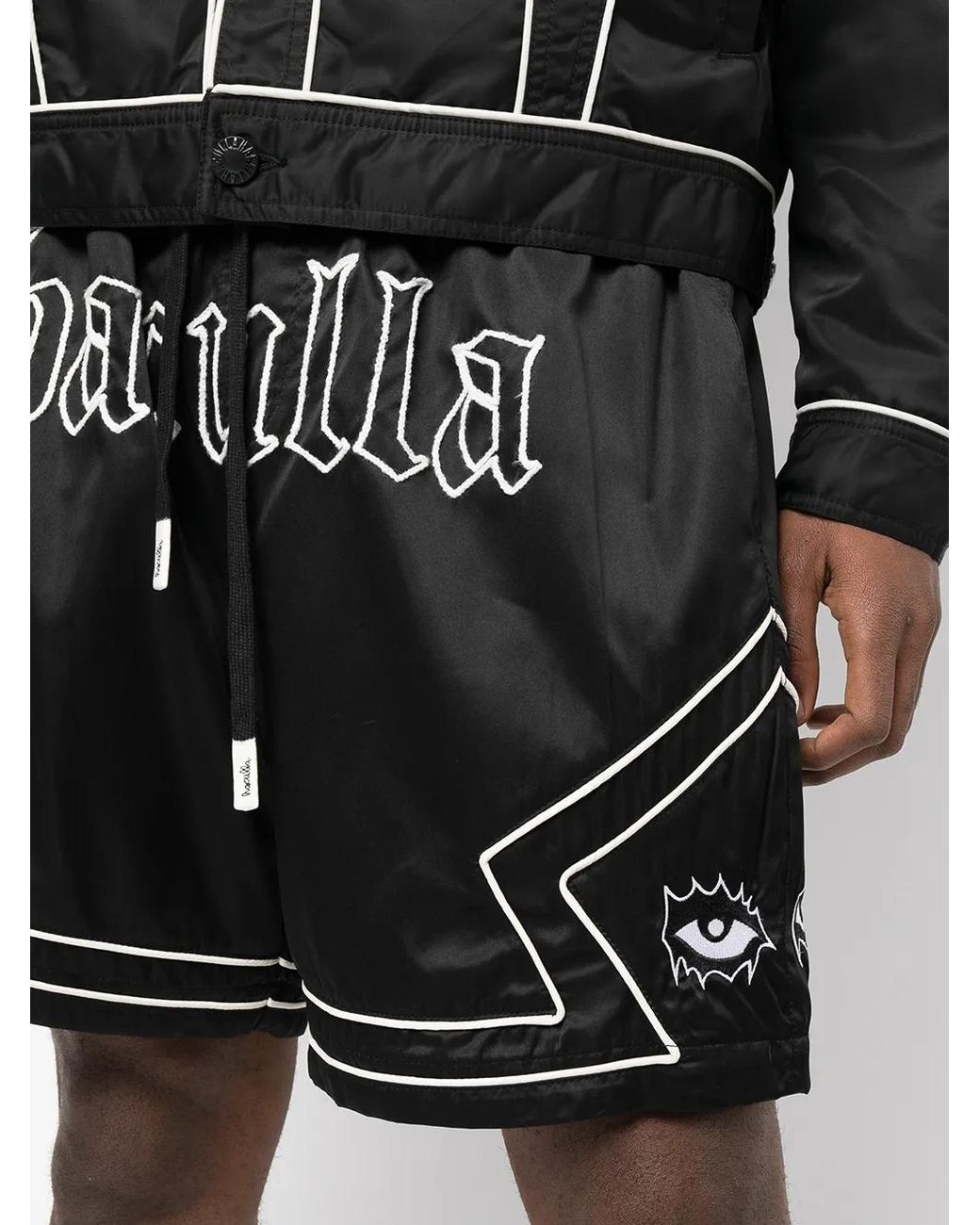 Haculla Black Gothic Track Shorts for men