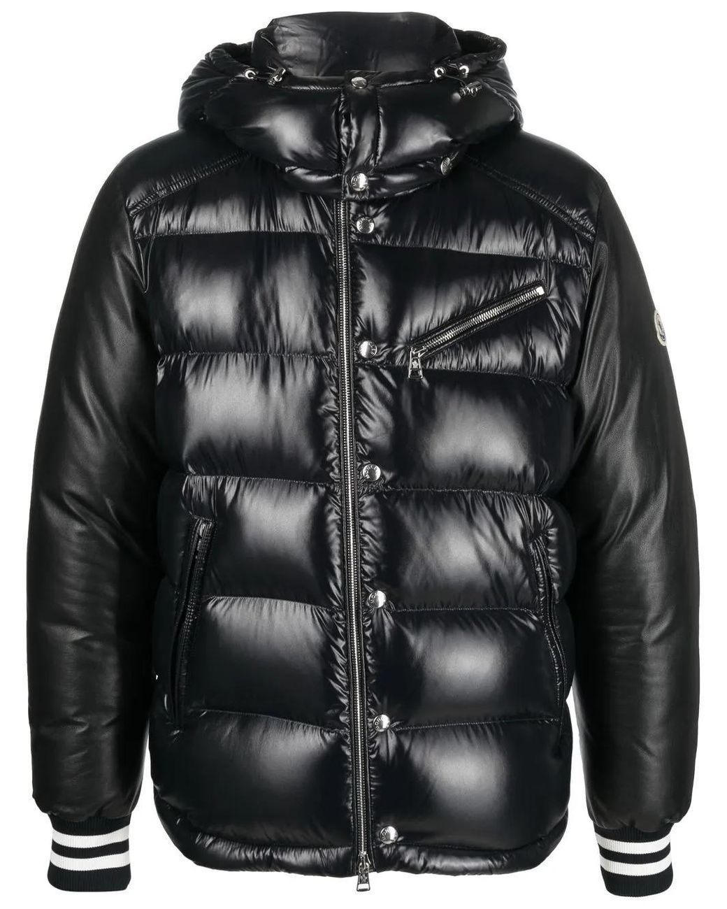 Moncler Black Padded Detachable-Hood Jacket for men